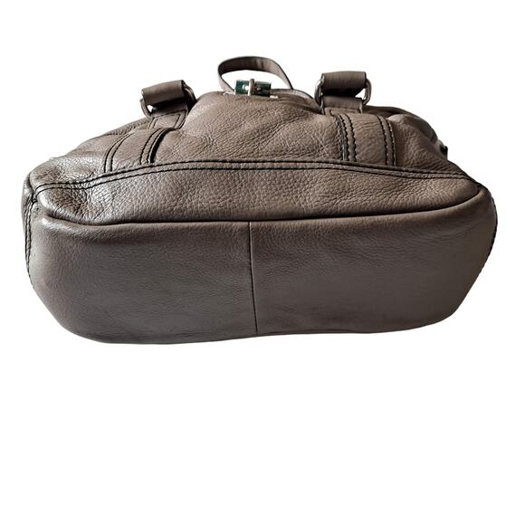 Calvin Klein Bag Women Taupe Leather Hobo Shoulder Strap Silver Hardware Taupe - Picture 3 of 16